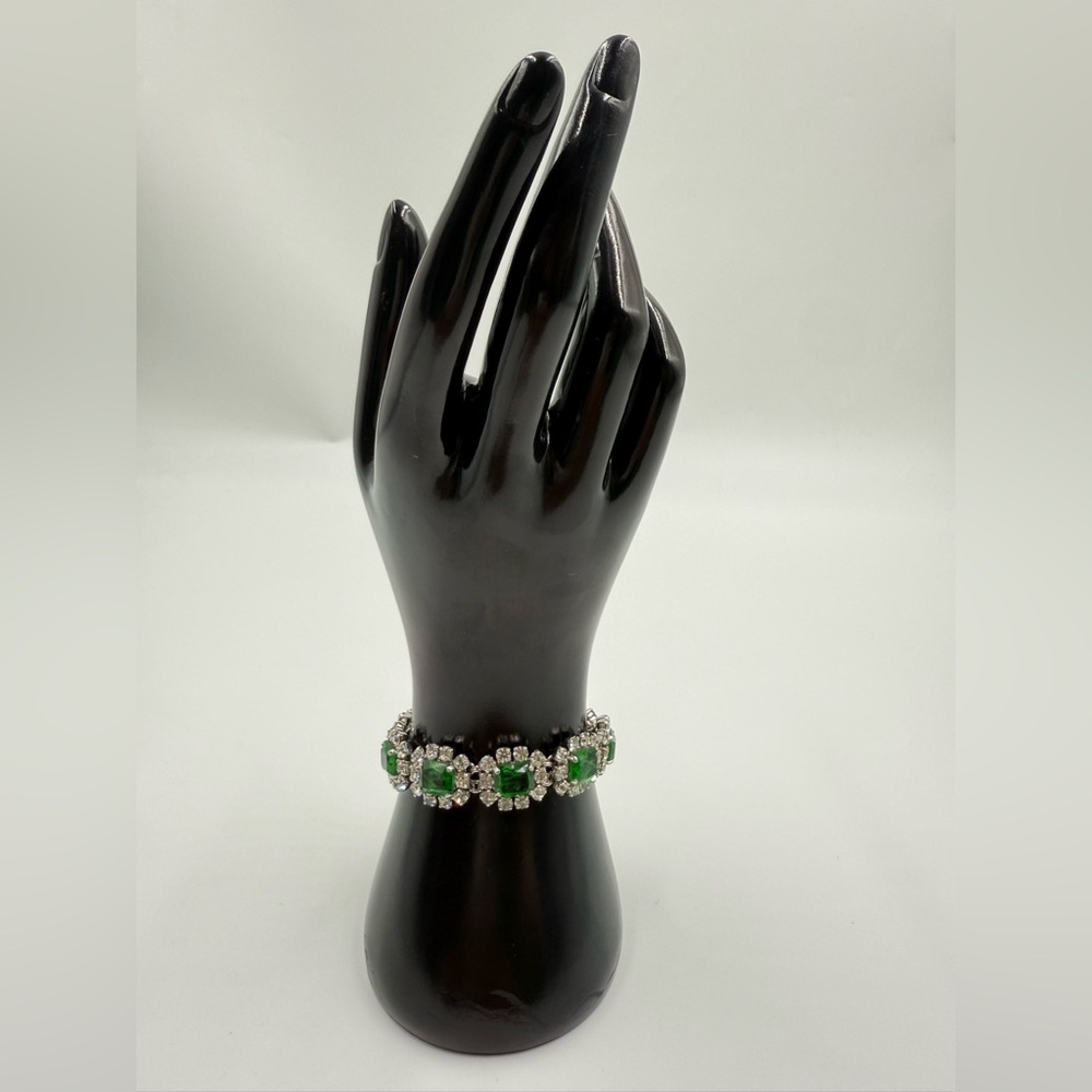 Rare 1972 Christian Dior Emerald & Glass Stone Bracelet